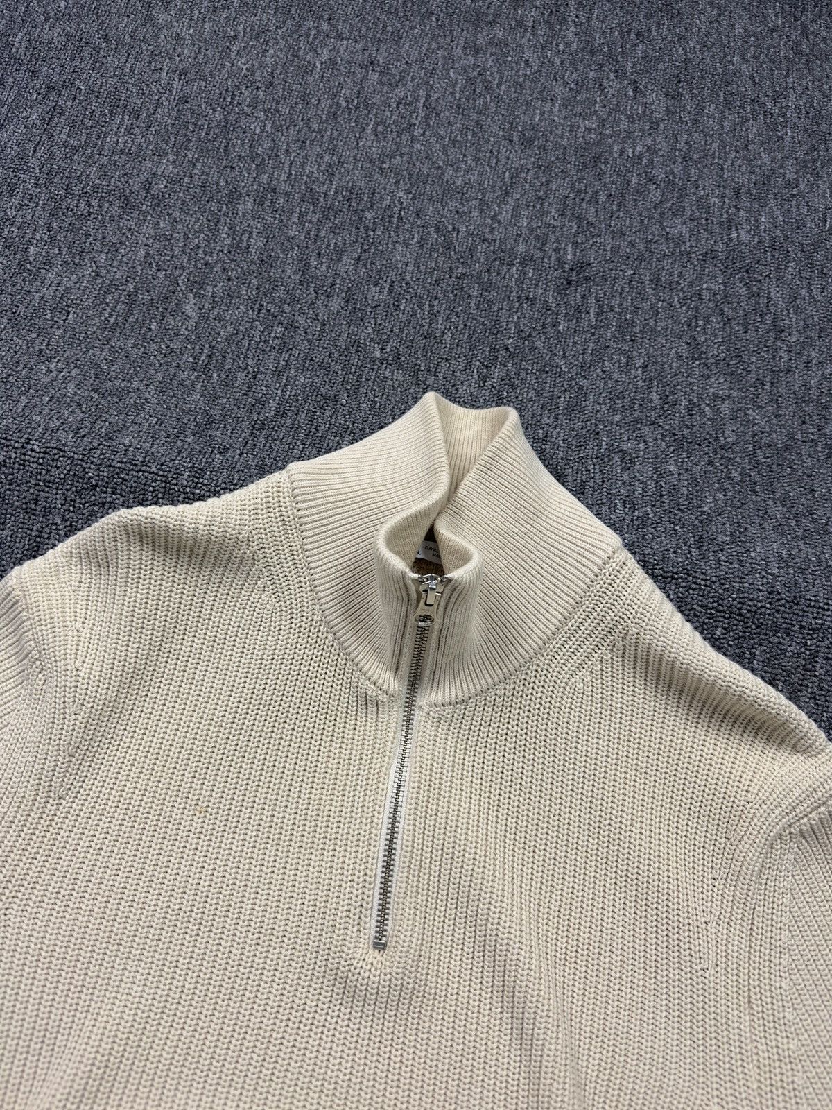 Zara Zara Cotton Half Zip Beige Sweater Size XL Size US XL / EU 56 / 4 - 5 Thumbnail
