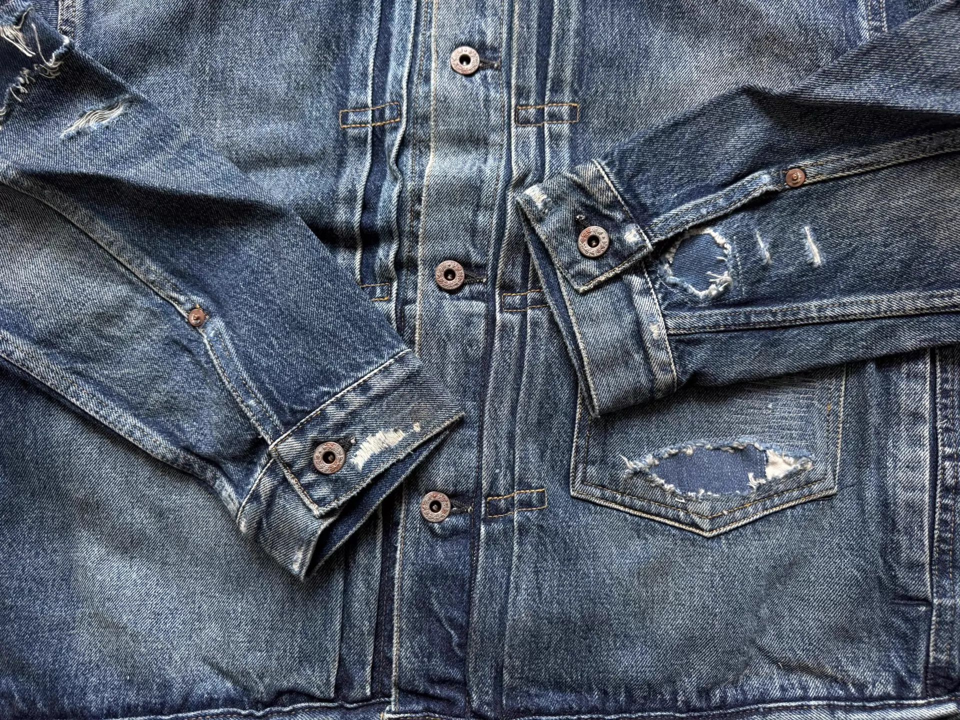 Madness MADNESS 24AW AGING TYPE-I DENIM JACKET JAPAN S DAMAGED Size US S / EU 44-46 / 1 - 7 Thumbnail