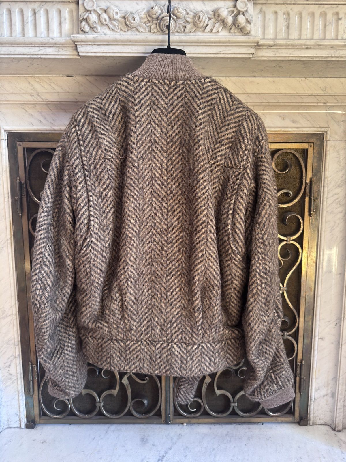 Haider Ackermann FW15 Oversized Biker Bomber in Chevron Alpaca Mohair Size US M / EU 48-50 / 2 - 2 Thumbnail