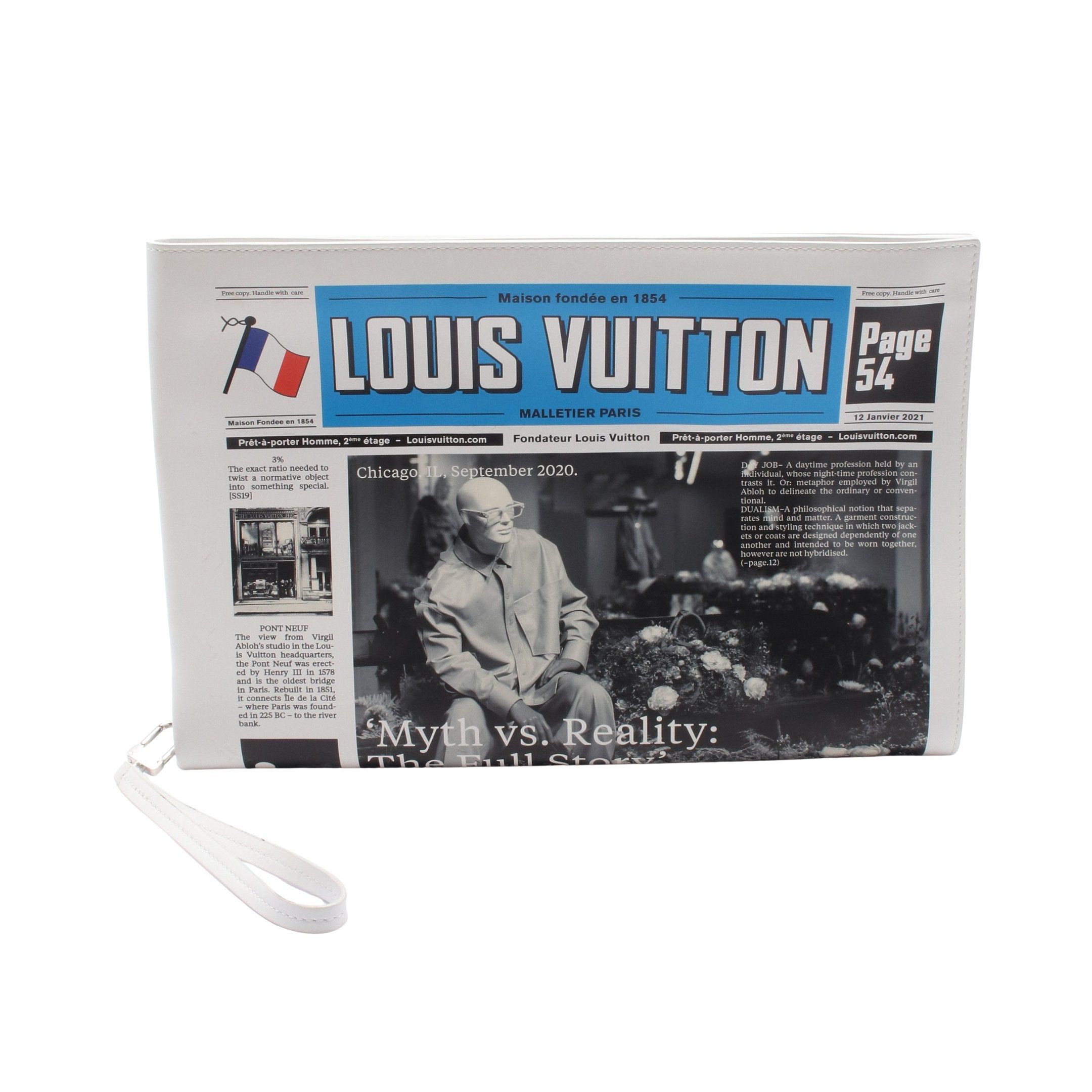 Louis Vuitton Louis Vuitton Everyday Lv Newspaper Clutch Bag Leather Off White Multicolor Size ONE SIZE - 1 Thumbnail