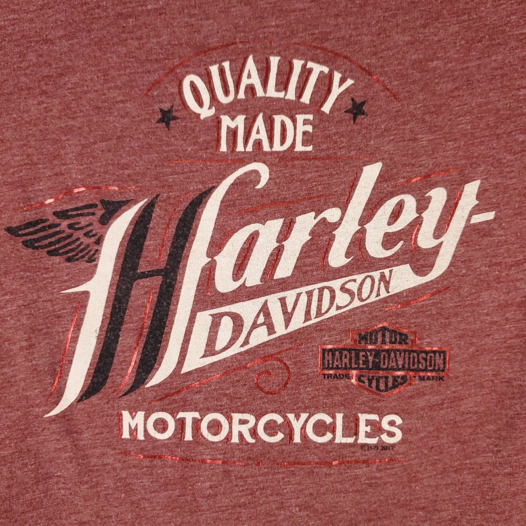 Harley Davidson Harley-Davidson Women’s Small Red Cotton Short Sleeve T-Shirt Casual Logo American 2020s Size S / US 4 / IT 40 - 2 Thumbnail