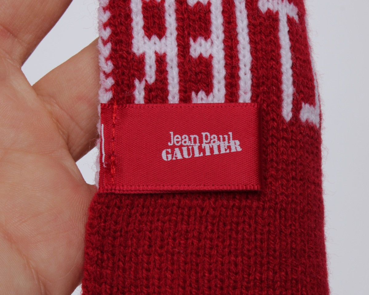 Designer × Jean Paul Gaultier Jean Paul Gaultier I Love Red White Striped Unisex Scarf Size ONE SIZE - 7 Thumbnail