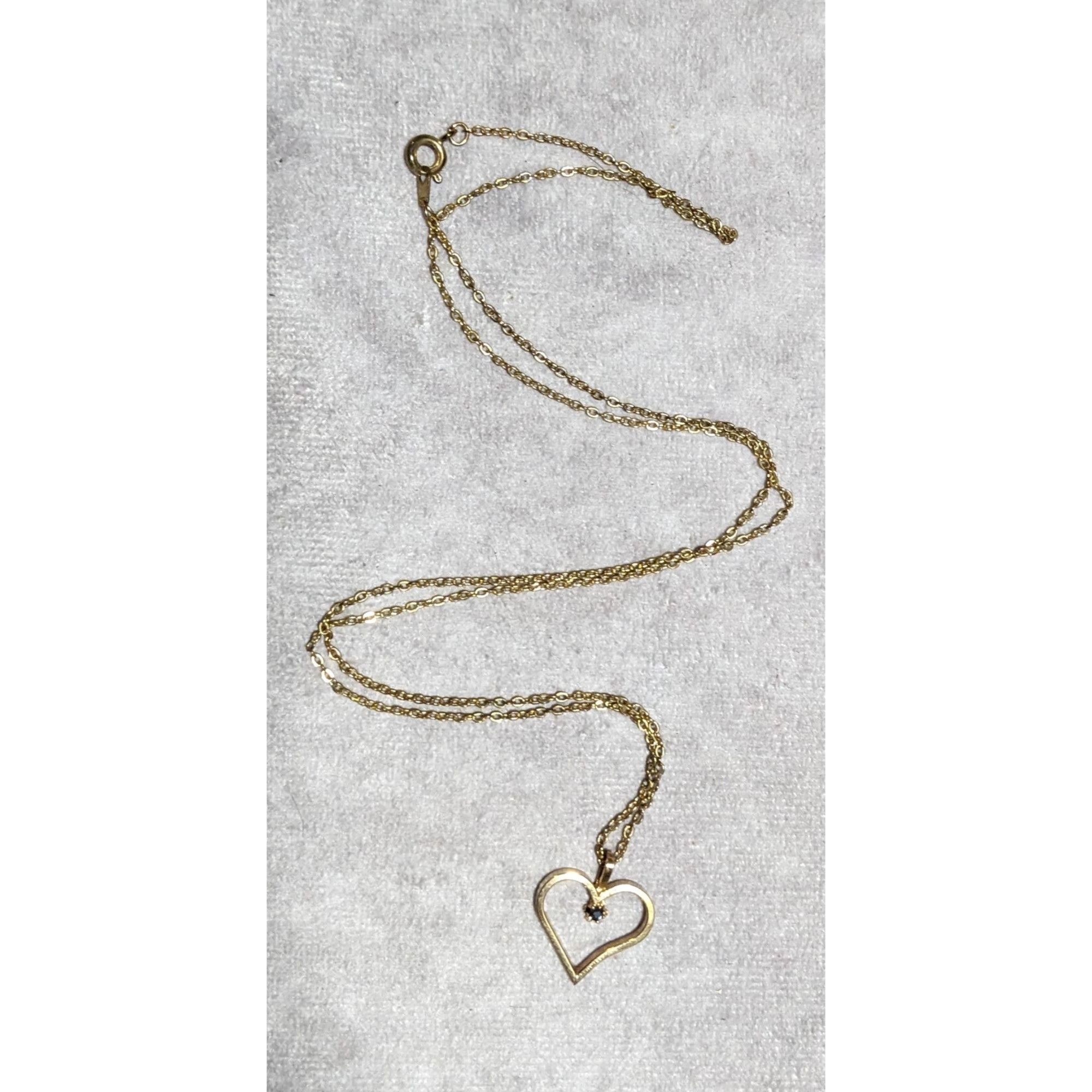 Other Gold Open Heart Blue Gem Necklace Size ONE SIZE - 9 Thumbnail