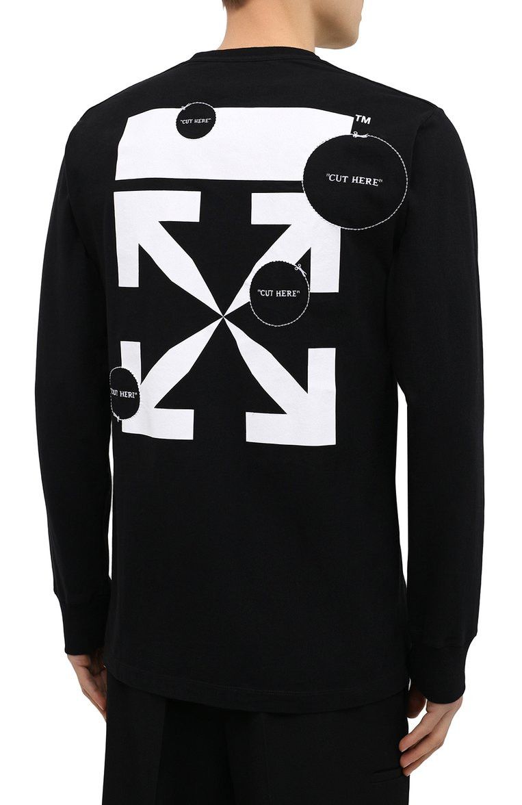 Off-White Black Cut Here Arrows Logo Long Sleeve T-Shirt Size US M / EU 48-50 / 2 - 2 Thumbnail