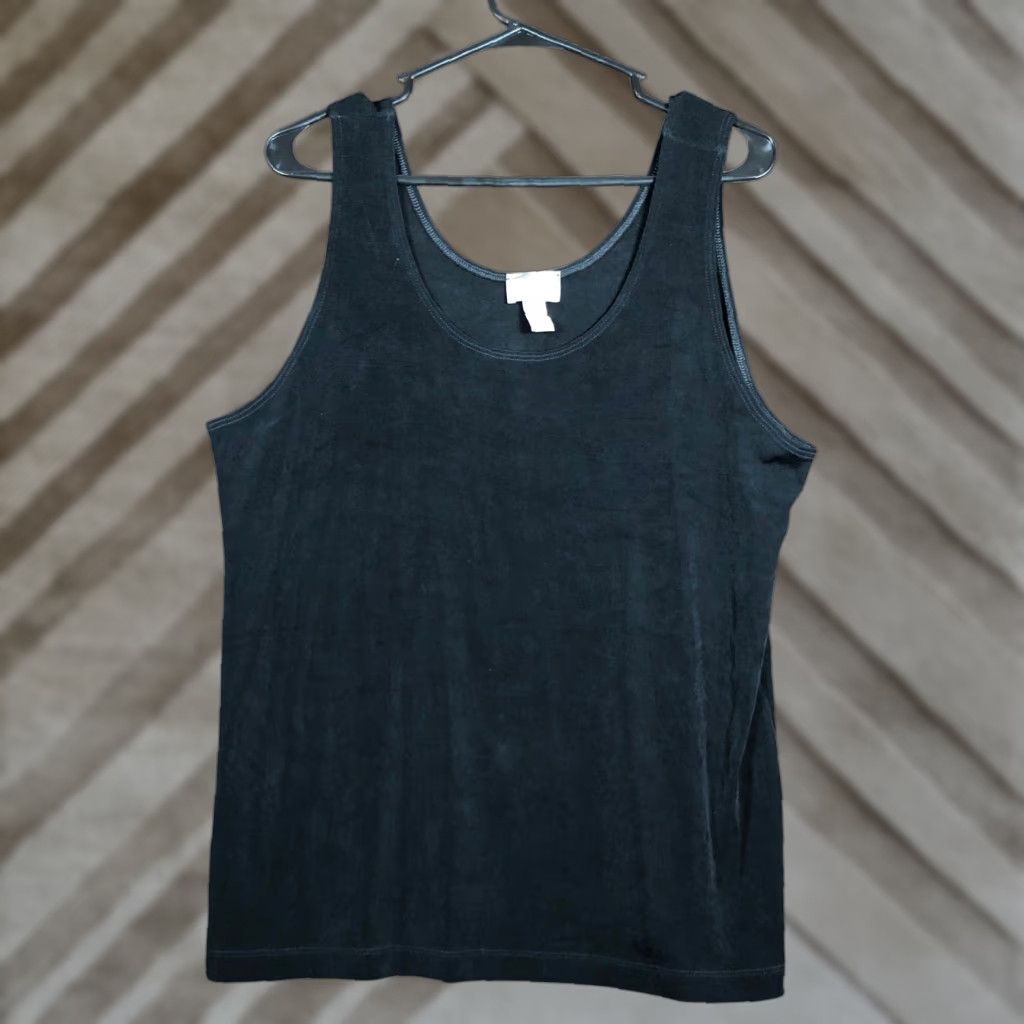 Vintage **Chico's Women's Black Travelers Tank Top XL Stretch Shimmer** User: Chico's Women's Black Travelers Tank Top XL Stretch Shimmer Size XL / US 12-14 / IT 48-50 - 1 Thumbnail