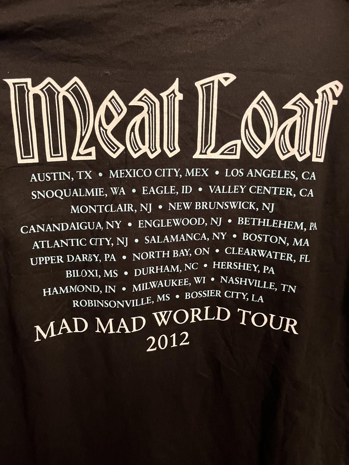 Hanes Meat Loaf Singer T-shirt Mad Mad World Tour 2012 Tee-XL Size US XL / EU 56 / 4 - 6 Thumbnail