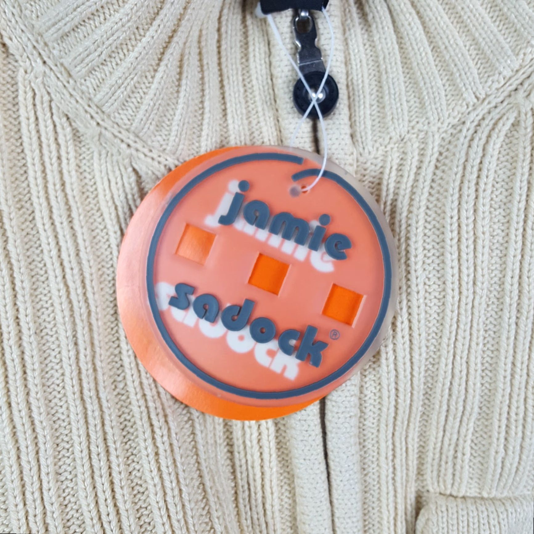 Vintage VINTAGE Jamie Sadock Beige Silk Cable Knit Cardigan Sweater Zip Up Women's Size S - 90s Bohemian Outdoor Retro 00s Y2K Top Mens Womens Girls? Size S / US 4 / IT 40 - 7 Thumbnail