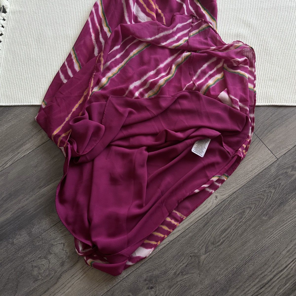 Lauren Ralph Lauren LAUREN RALPH LAUREN Striped One-Shoulder Georgette Dress Size L / US 10 / IT 46 - 7 Thumbnail