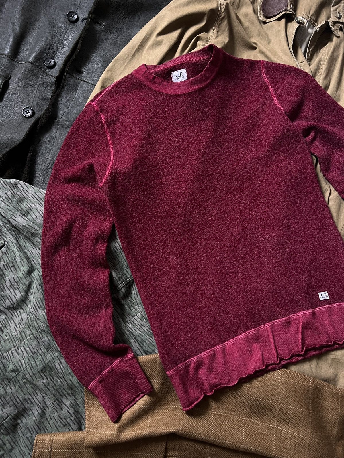 C.P. Company C.P. Company Wool Linen Sweater Burgundy L-XL Size US L / EU 52-54 / 3 - 9 Thumbnail