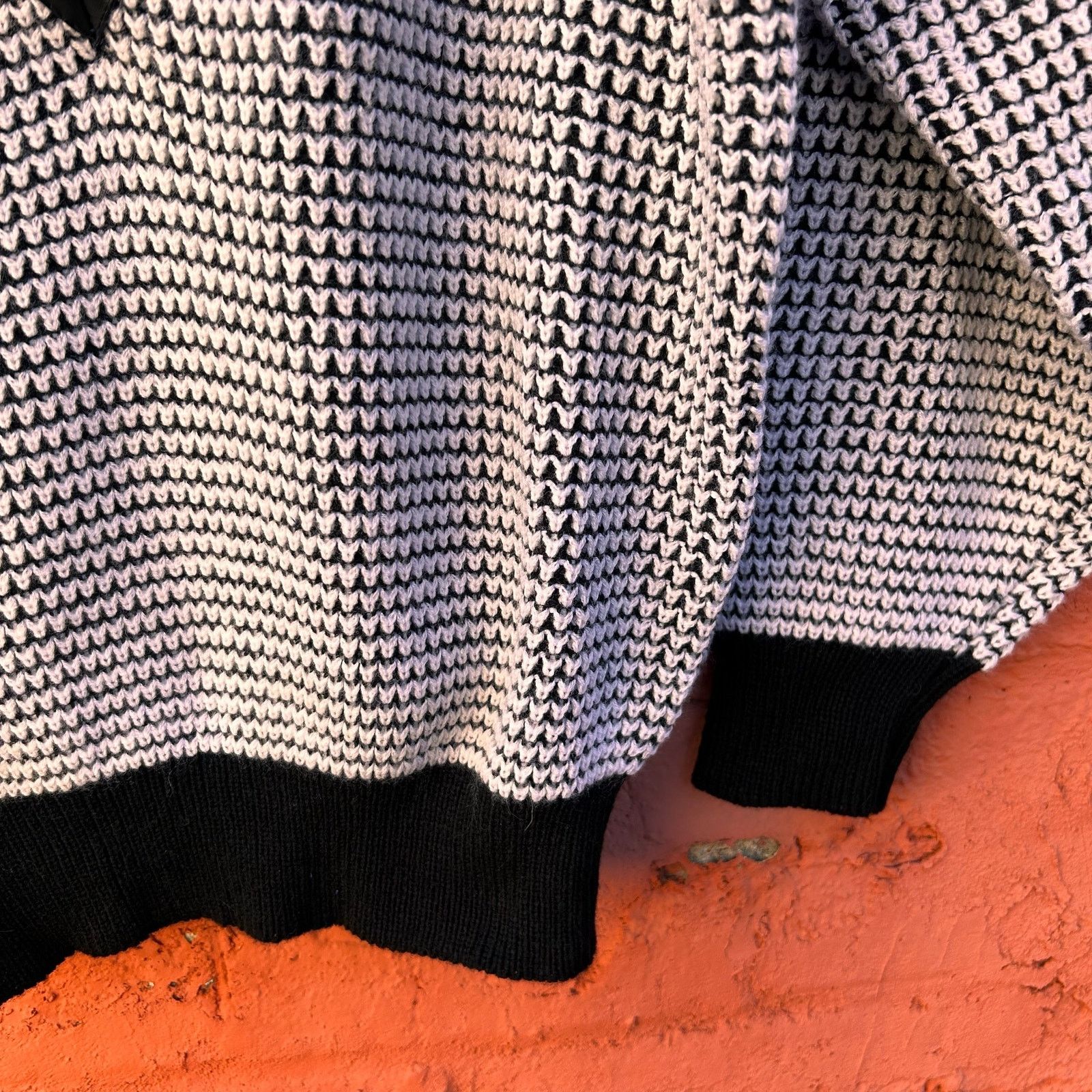 Vintage VTG Sweater Leather Trim Boxy 90s Size Large Size US L / EU 52-54 / 3 - 5 Thumbnail