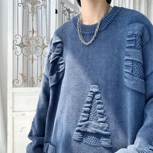 VIBE Patchwork Embroidery Knit Sweater Size US M / EU 48-50 / 2 - 3 Thumbnail