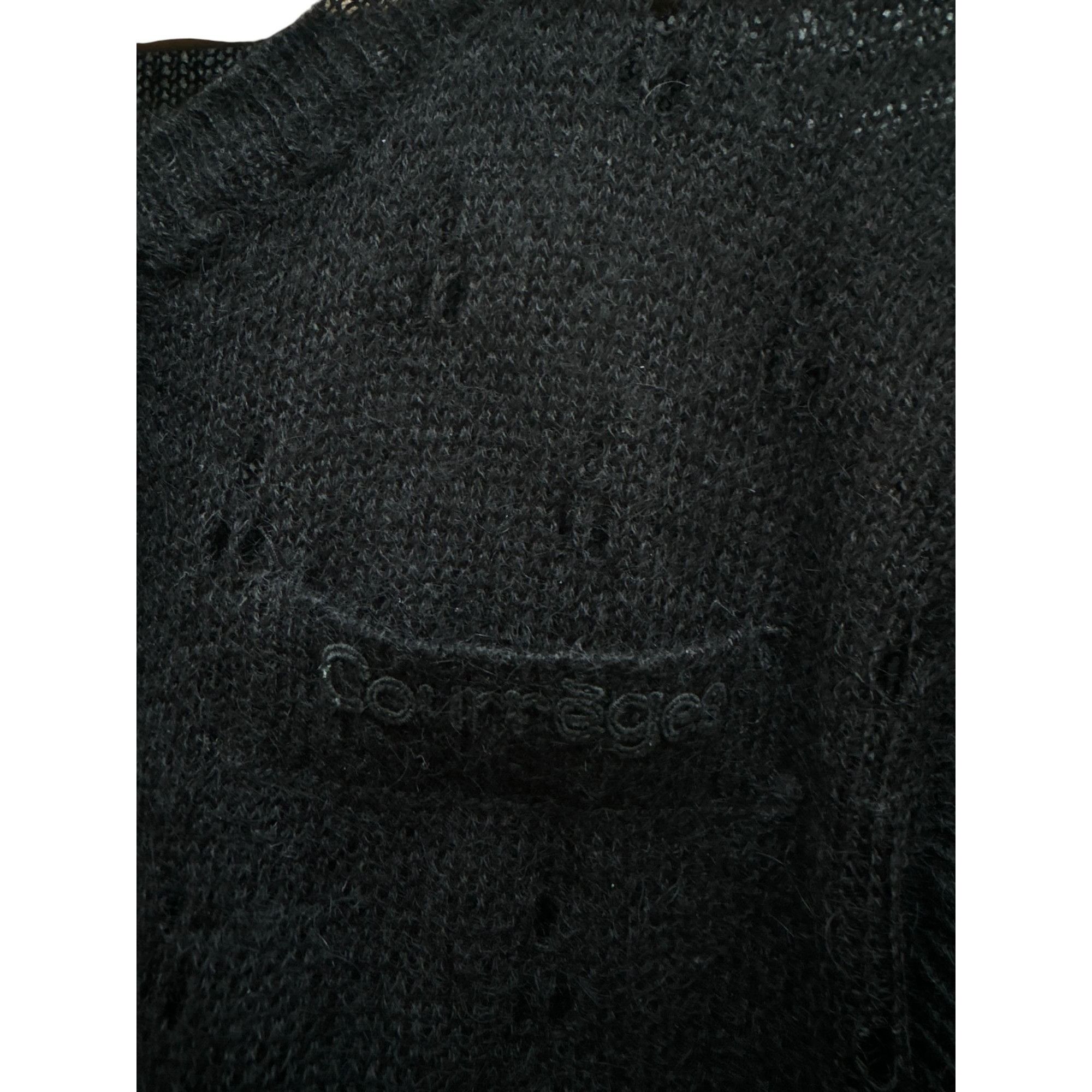 Courreges Vintage Black Wool Cardigan Size M / US 6-8 / IT 42-44 - 2 Thumbnail