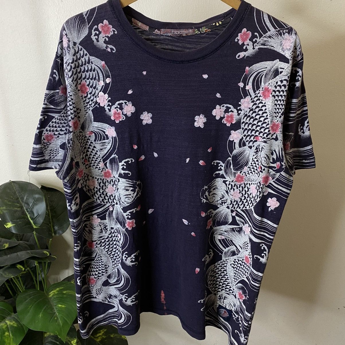 Karakuri Tamashii Koi Fish Sukajan Motive Ed Hardy Karakuri Loop wheel Cotton Size US XL / EU 56 / 4 - 2 Thumbnail
