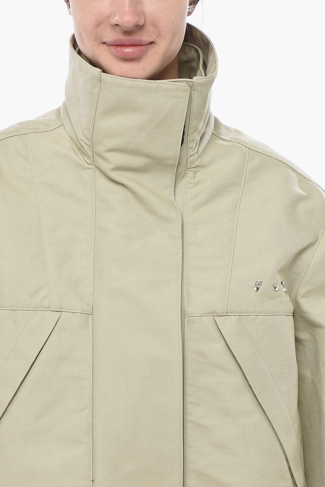 Off-White og1mm0426 Cotton-Twill Track Jacket in Beige Size S / US 4 / IT 40 - 3 Thumbnail