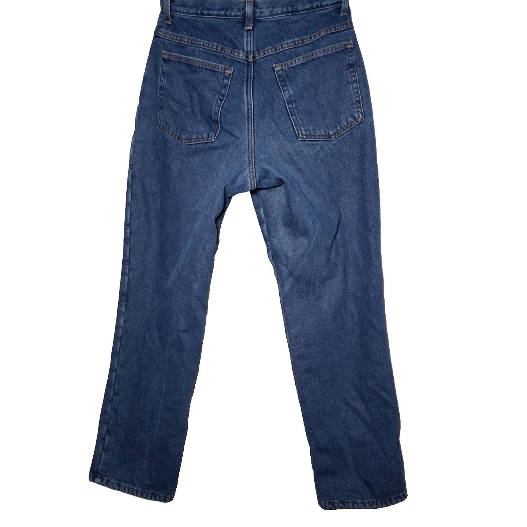 Vintage LL Bean Jeans Women 10 Reg Blue Denim Work Pants 5-Pocket Lined Fleece Winter READ Size 32" / US 10 / IT 46 - 2 Thumbnail