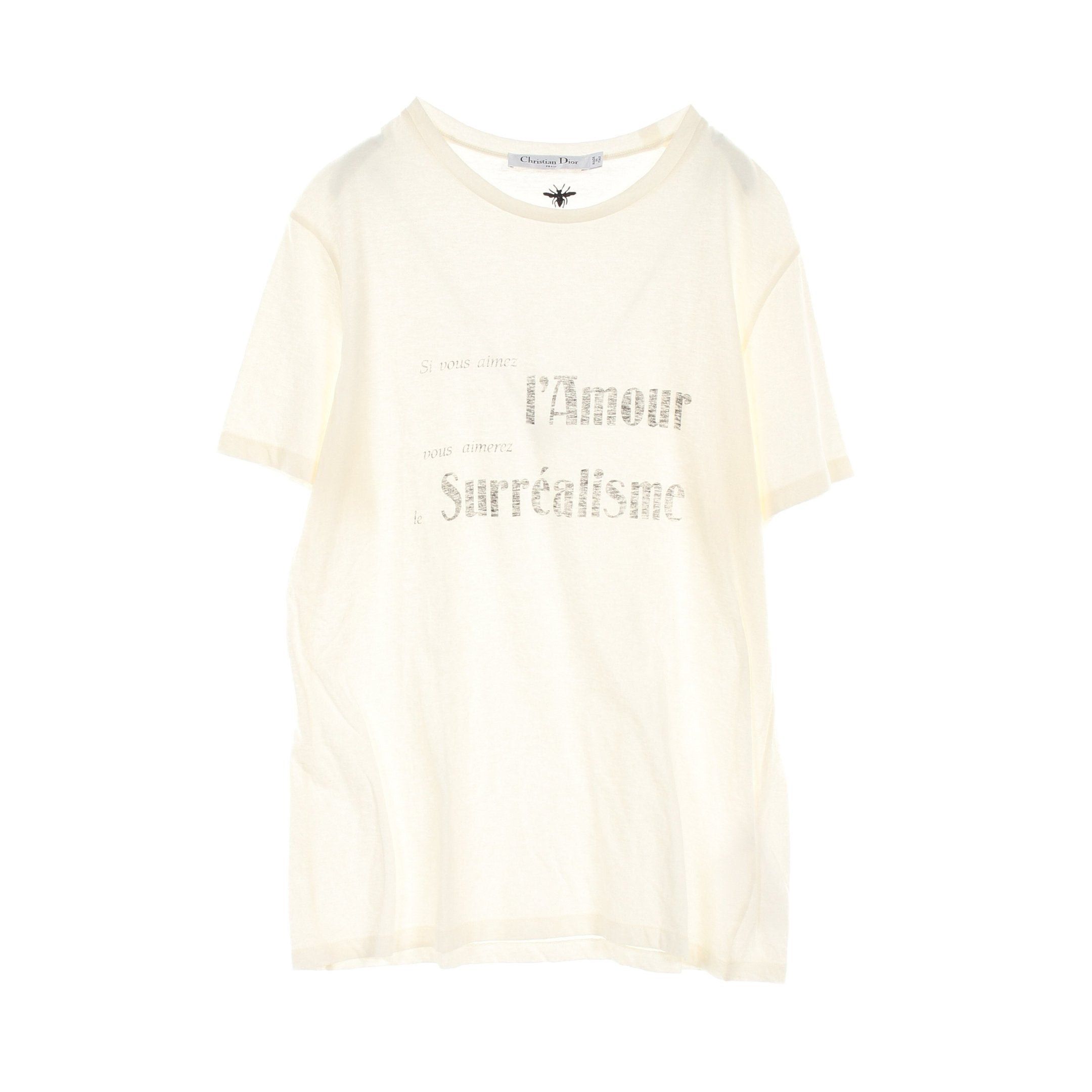 Dior Dior T-Shirt Crew Neck Cotton Linen Off White Black Size ONE SIZE - 1 Thumbnail