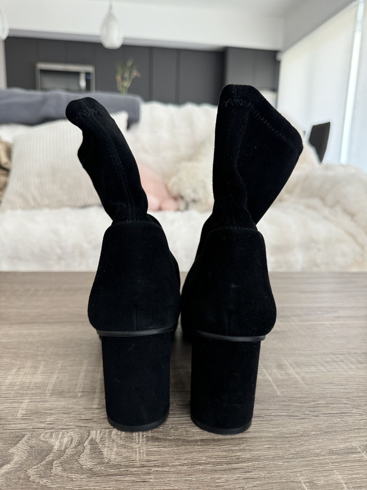 Stuart Weitzman YULIANA 60 BLACK SUEDE STRECH BOOTS Size US 8 / IT 38 - 5 Thumbnail