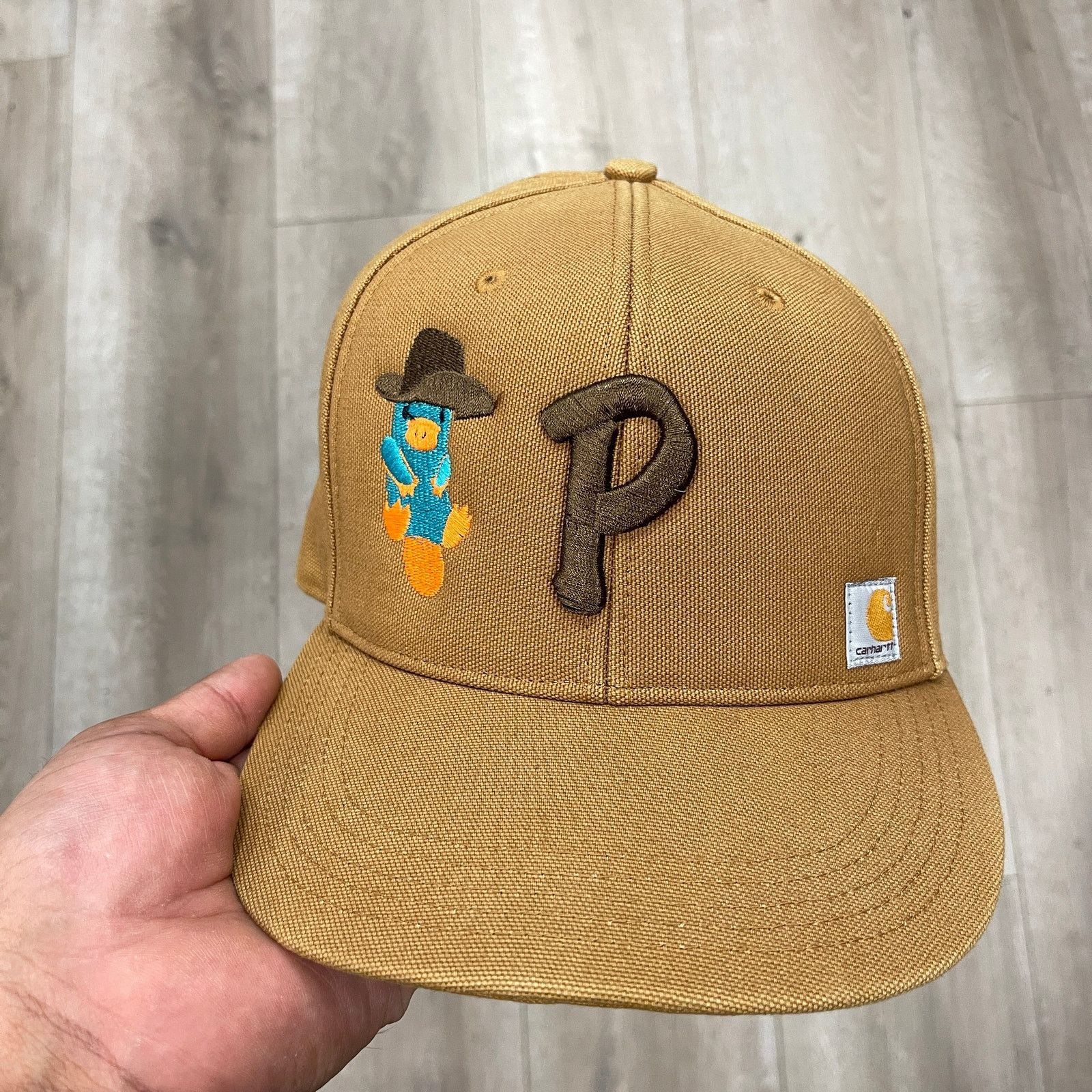 Carhartt Tan Carhartt cap custom Perry the Platypus snapback hat Size ONE SIZE - 6 Thumbnail