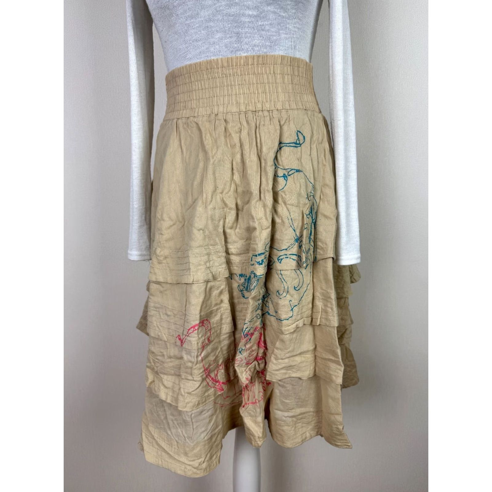 Diesel Diesel Skirt Women Beige Size 27 Knee Length Cotton Defect Size 27" / US 4 / IT 40 - 2 Thumbnail
