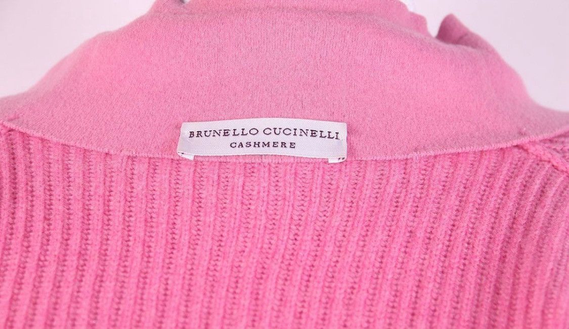 Brunello Cucinelli Brunello Cucinelli Baby Pink Cashmere Zip Up Cardigan Sweat Size M / US 6-8 / IT 42-44 - 4 Thumbnail