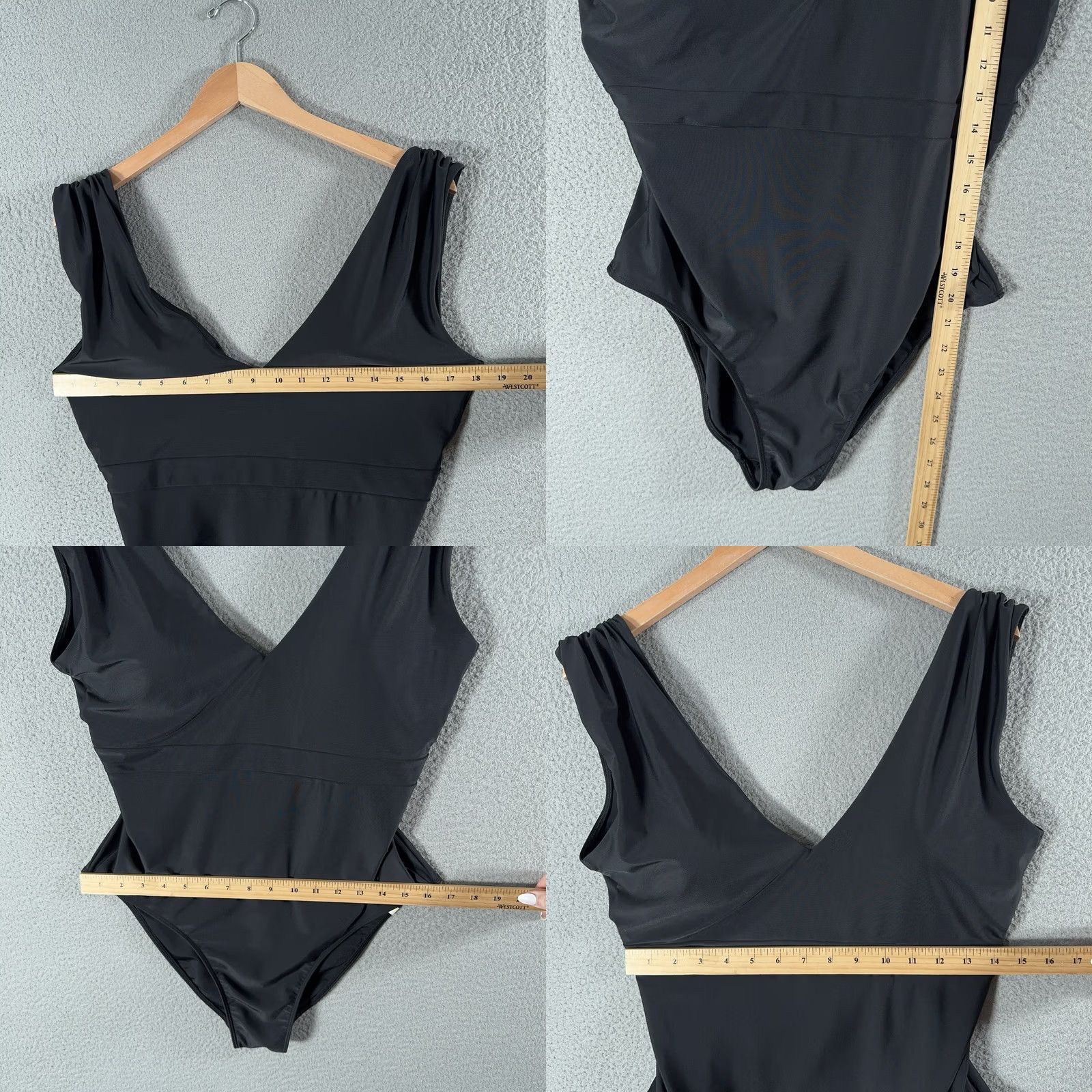 Vintage Summersalt One Piece Bathing Suit Women 12 Black Ruched Backflip Swimwear Solid Pattern Tank Top Wide Strap Beach Vacation Resort Womens Size XL / US 12-14 / IT 48-50 - 8 Thumbnail