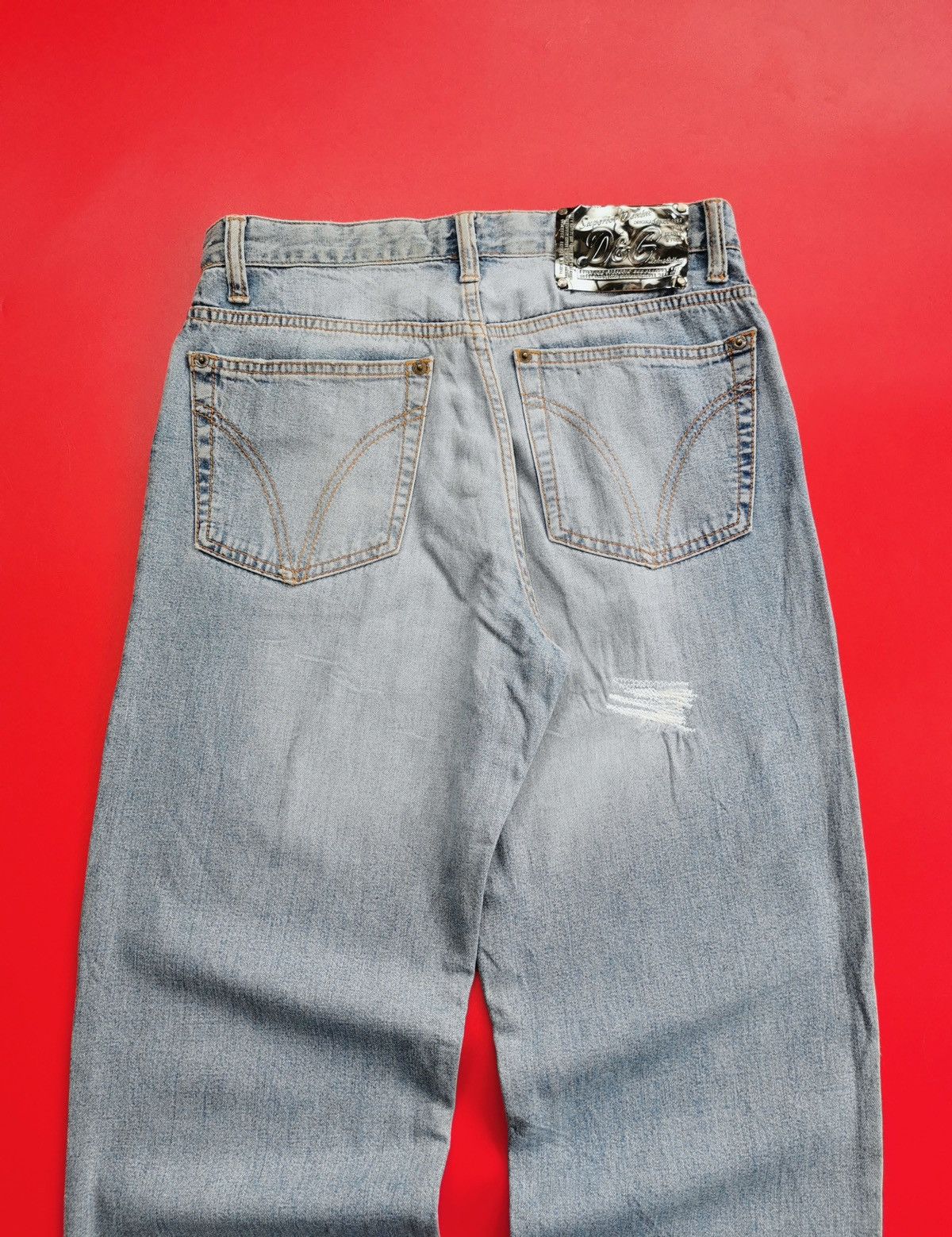 Dolce & Gabbana D&G Light Blue Repaired Distressed Jeans Size US 30 / EU 46 - 3 Thumbnail
