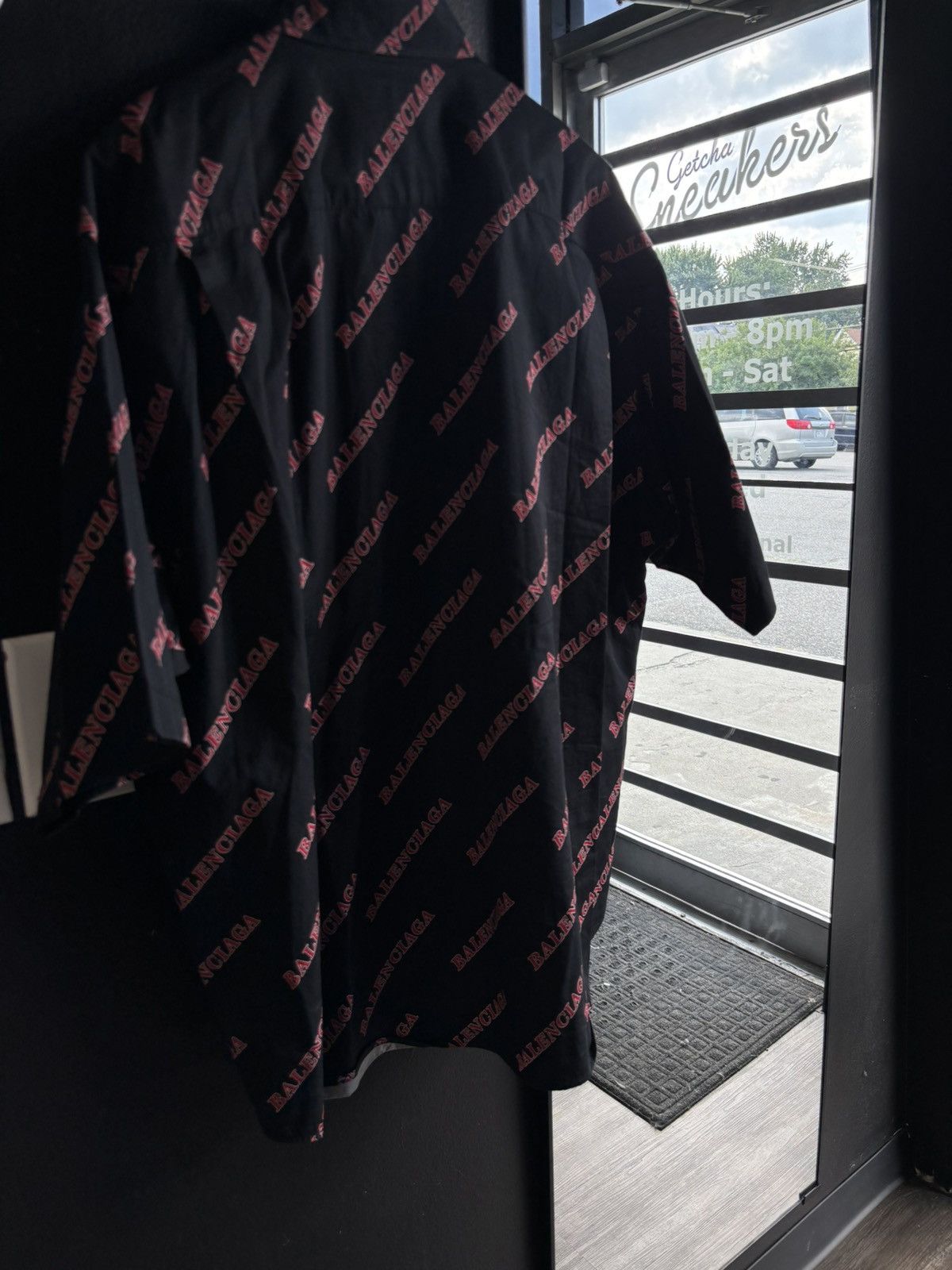 Balenciaga Balenciaga black red repeat logo shirt zip up Size US XL / EU 56 / 4 - 3 Thumbnail