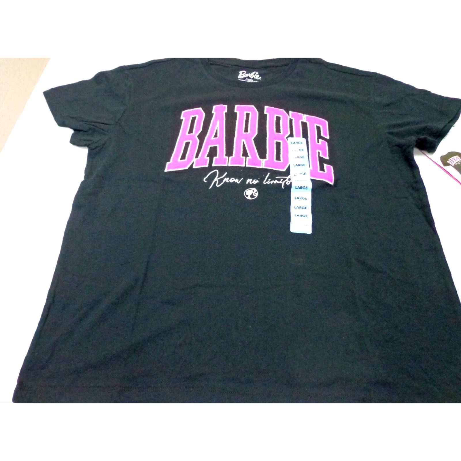 Vintage Barbie T-Shirt Black Women's Large Size L KNOW NO LIMITS Casual Basic Short Sleeve Cotton Polyester Logo NEW Size L / US 10 / IT 46 - 2 Thumbnail