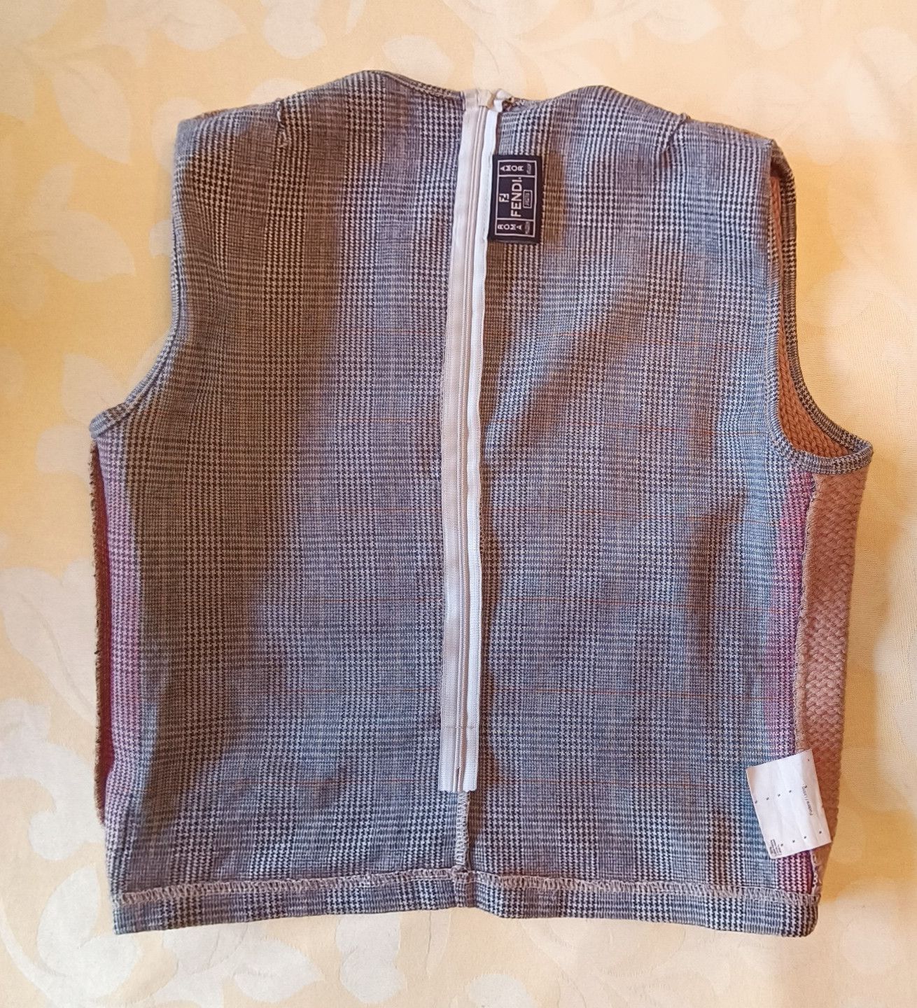 Fendi Top - Camel wool knit front / Prince of Wales check back. Size M / US 6-8 / IT 42-44 - 22 Thumbnail