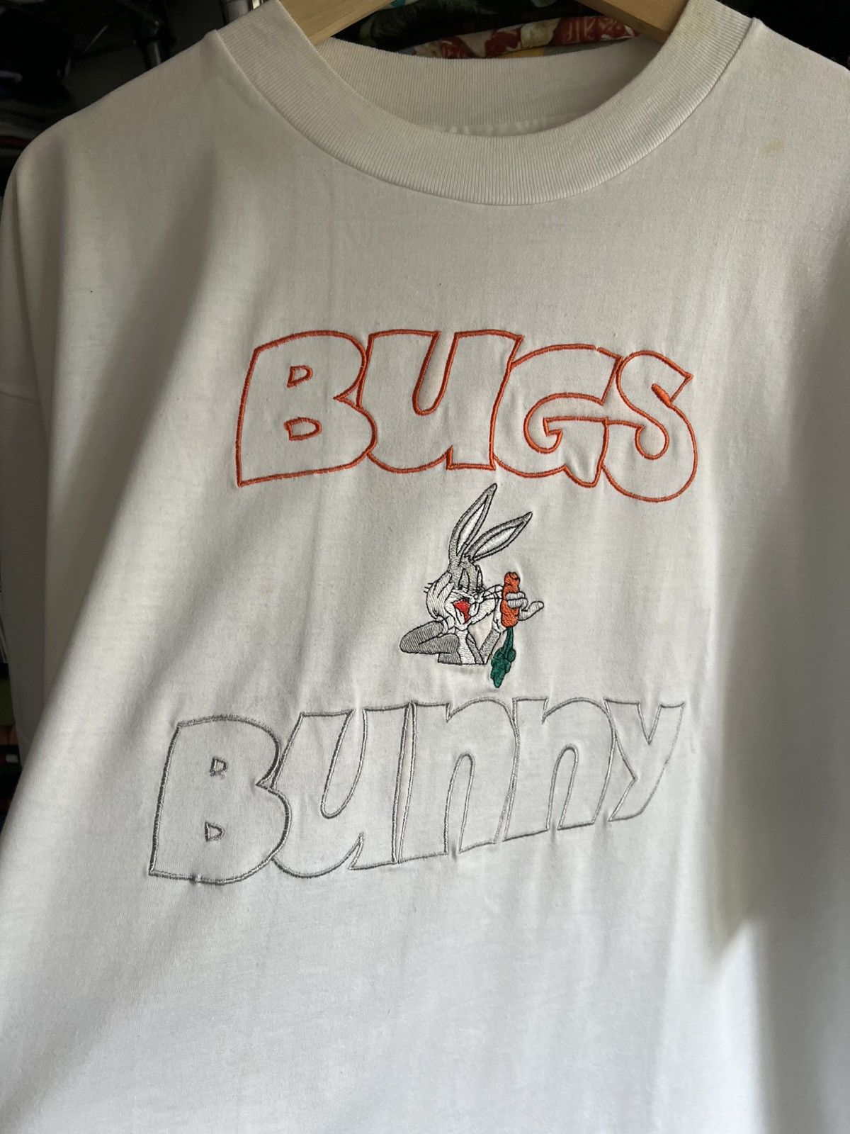Warner Bros 90s Looney Tunes Bugs Bunny Embroidered Tee Size US XL / EU 56 / 4 - 2 Thumbnail