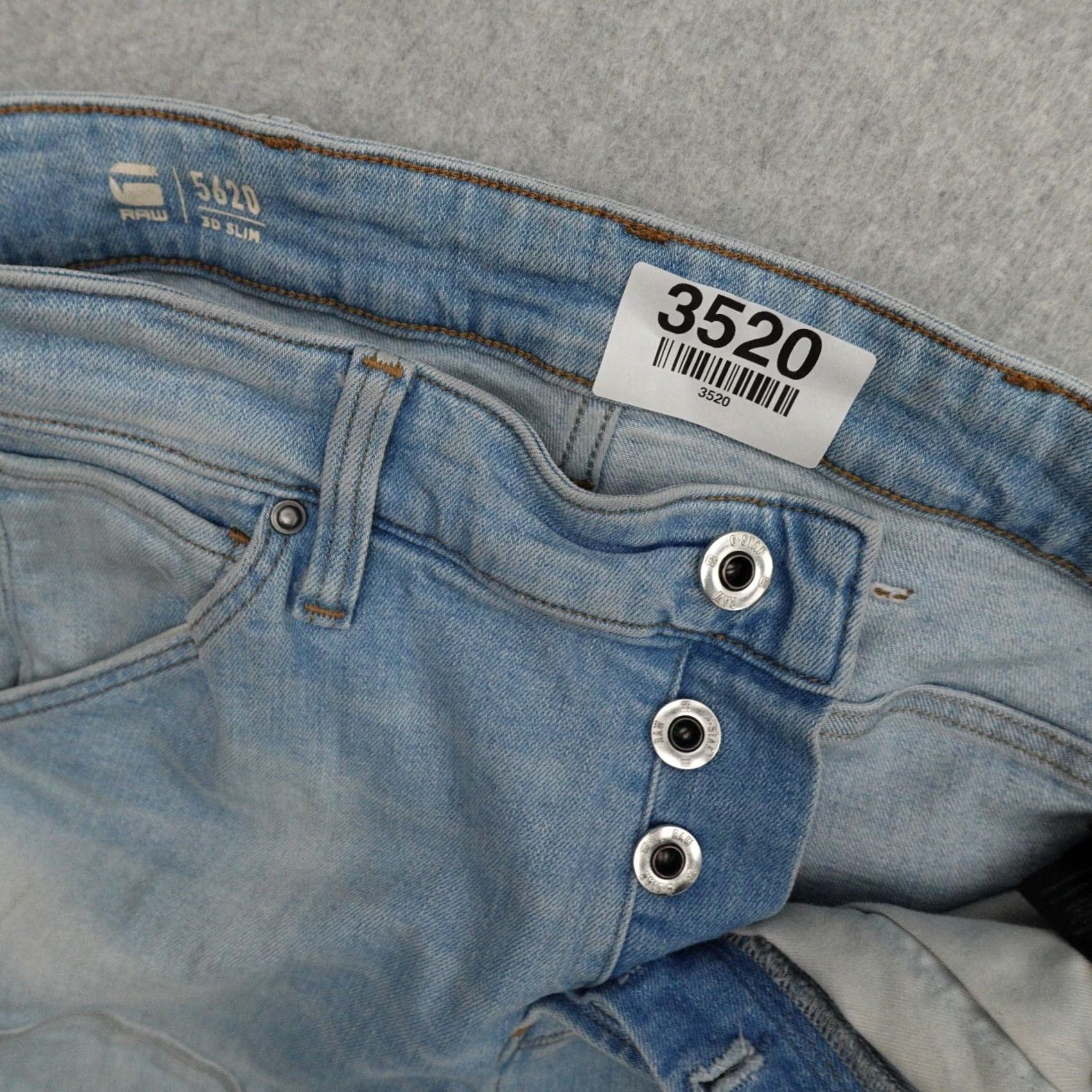 G-Star G-Star Jeans Slim 3D Distressed Light Wash Blue Mens 29 (29X33) Button Fly XS? Size US 29 - 4 Thumbnail