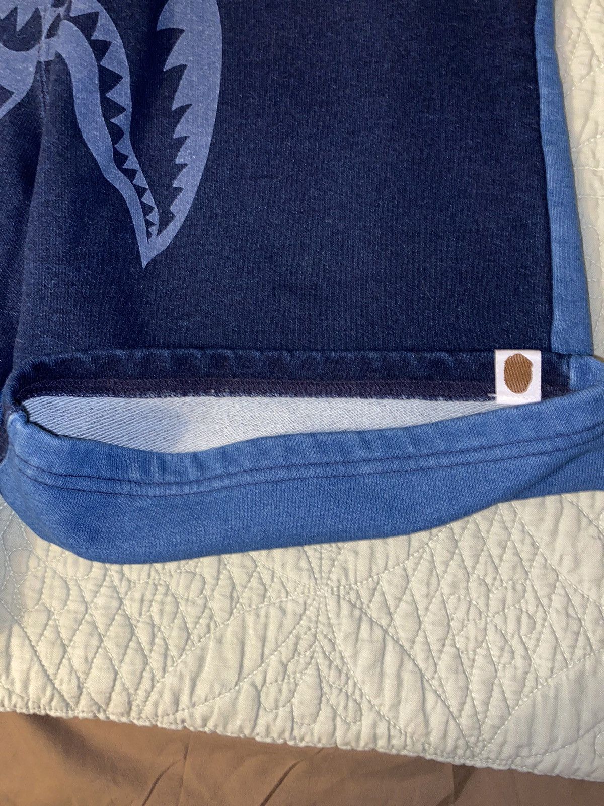 Bape Indigo Tiger Shark Sweat Shorts Size US 30 / EU 46 - 4 Thumbnail