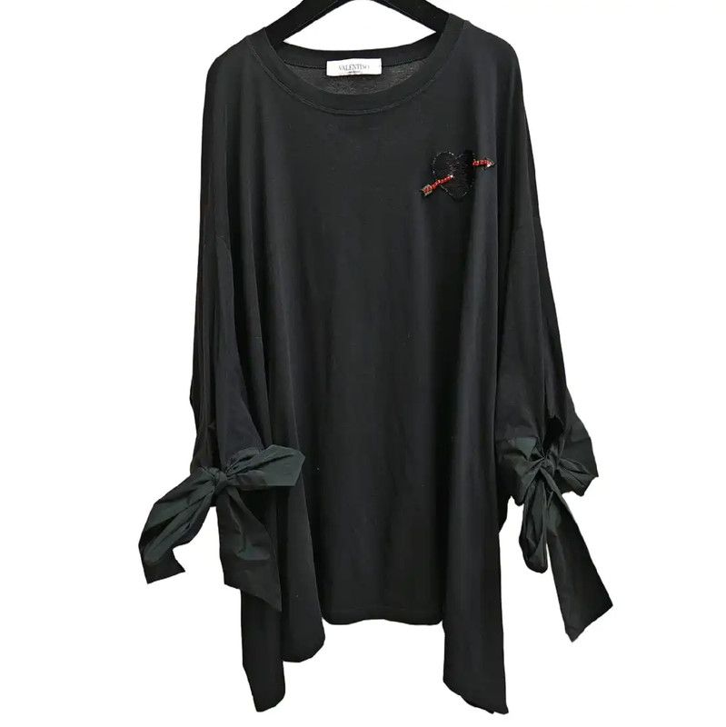 Valentino Valentino Black Long Sleeve Cotton Shirt 0089 Size ONE SIZE - 1 Thumbnail