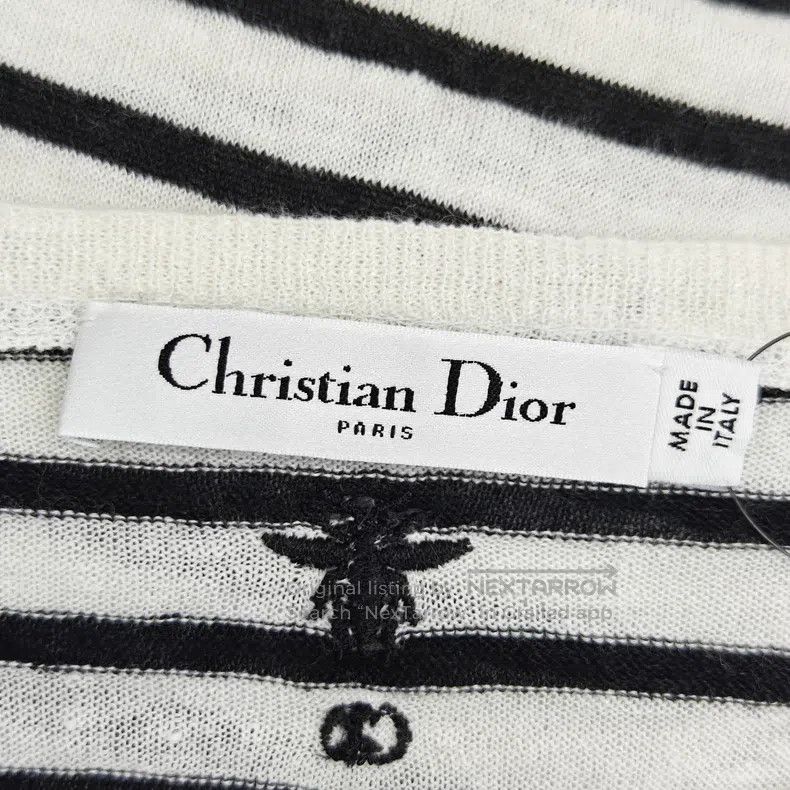 Dior Dior Zoo series linen cashmere striped long-sleeved T-shir Size XS / US 0-2 / IT 36-38 - 3 Thumbnail