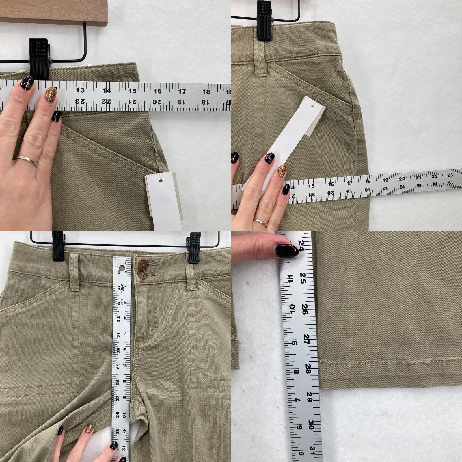 Vintage Maurices Chino Pants Women's 6 Slim Bootcut Khaki Beige Stretch Casual Short 29in Inseam Pants Women Size 28" / US 6 / IT 42 - 8 Thumbnail