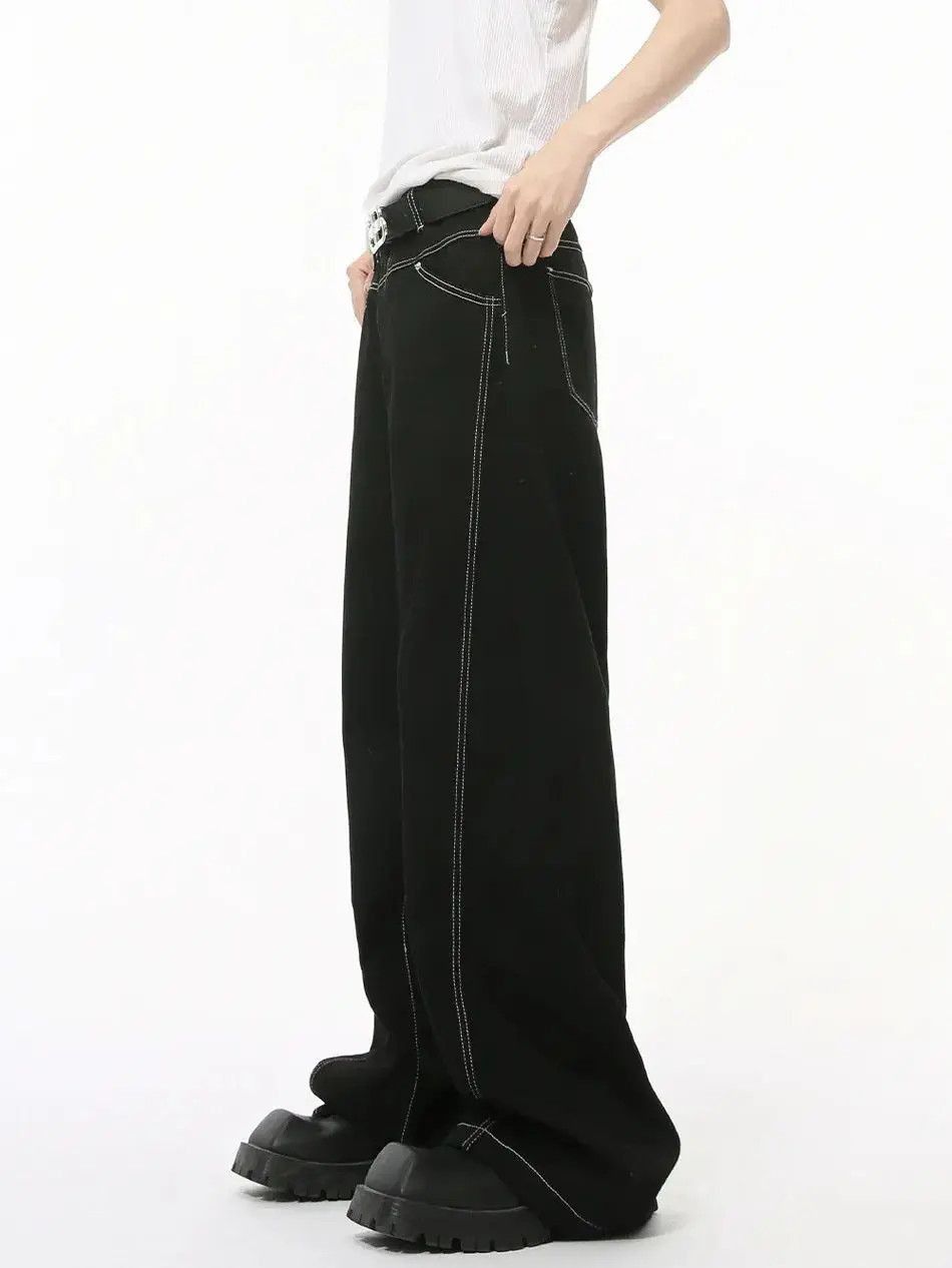 Japanese Brand Retro black casual jeans Size US 32 / EU 48 - 4 Thumbnail