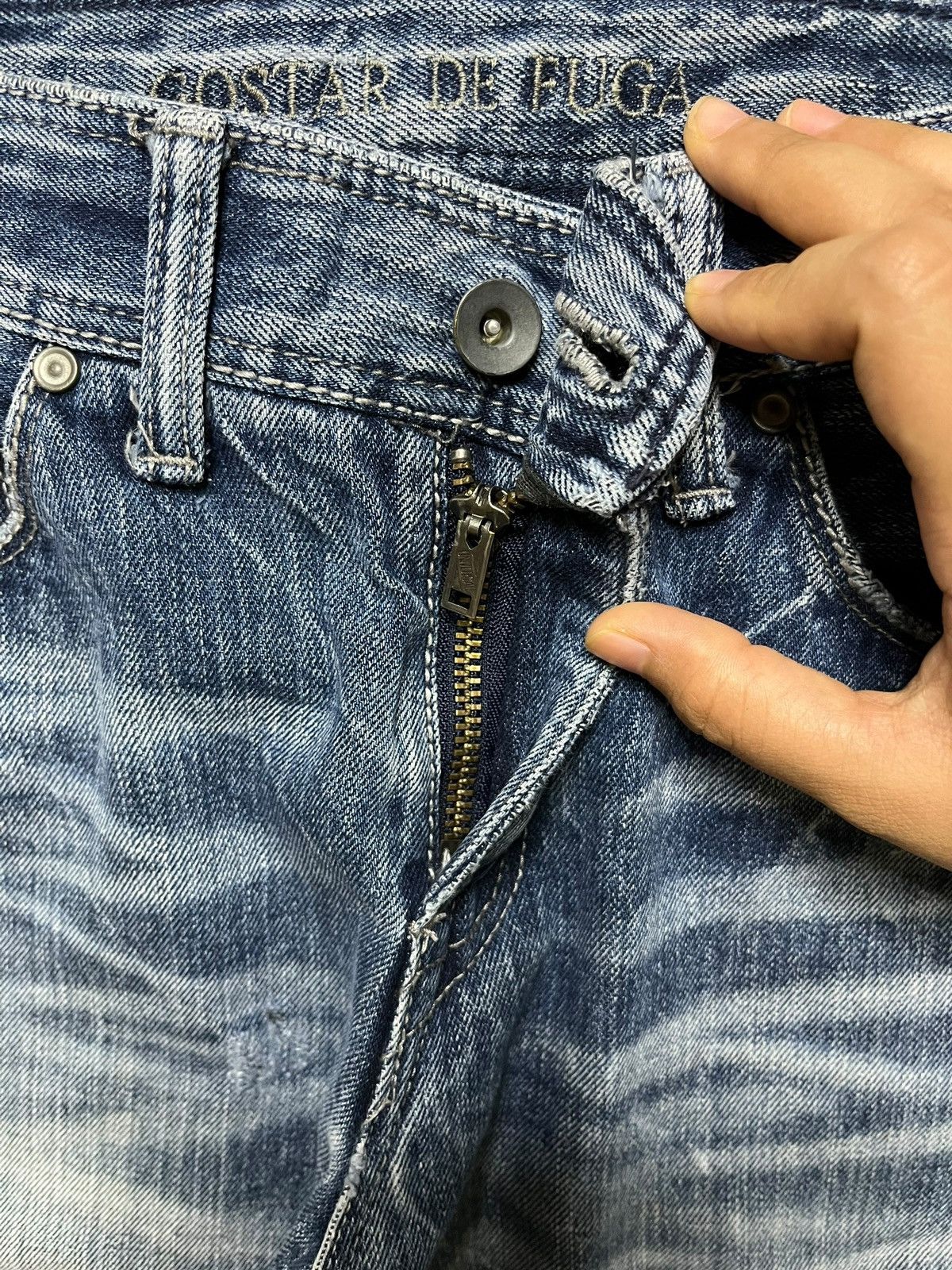 GOSTAR DE FUGA × Japanese Brand Vintage Japanese Fuga Faded Wash Distressed Slim Jeans Size US 31 - 3 Thumbnail