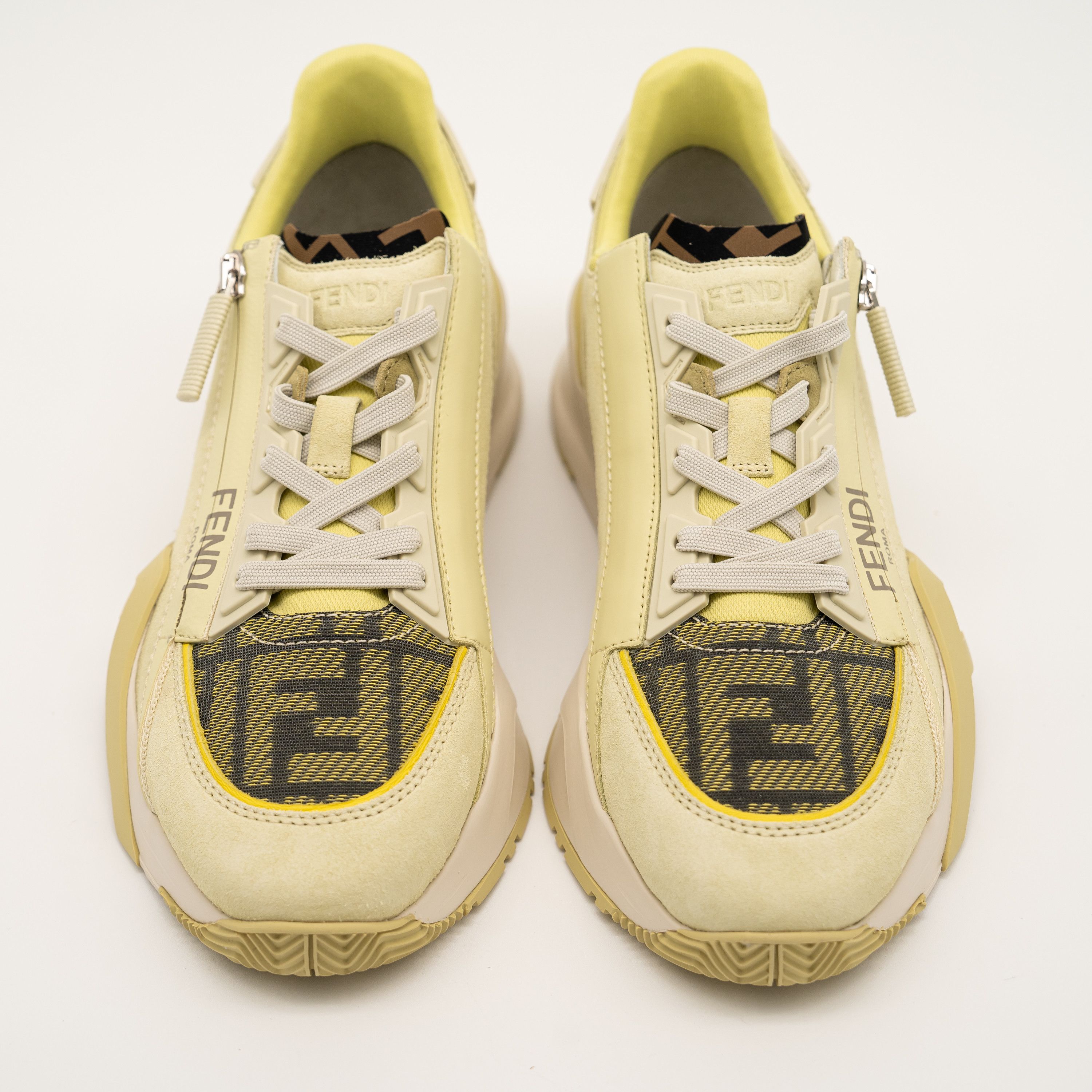 Fendi 38 eu 8 us Fendi Flow Sneakers Runner Yellow Green FF logo Size US 8 / IT 38 - 3 Thumbnail
