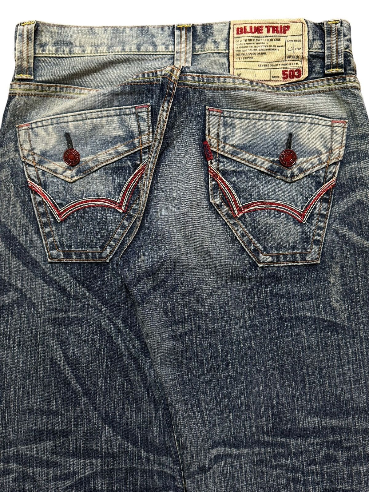 Edwin Vintage 90s Edwin 503 Faded Wash Distressed Wide Leg Baggy Size US 32 / EU 48 - 5 Thumbnail