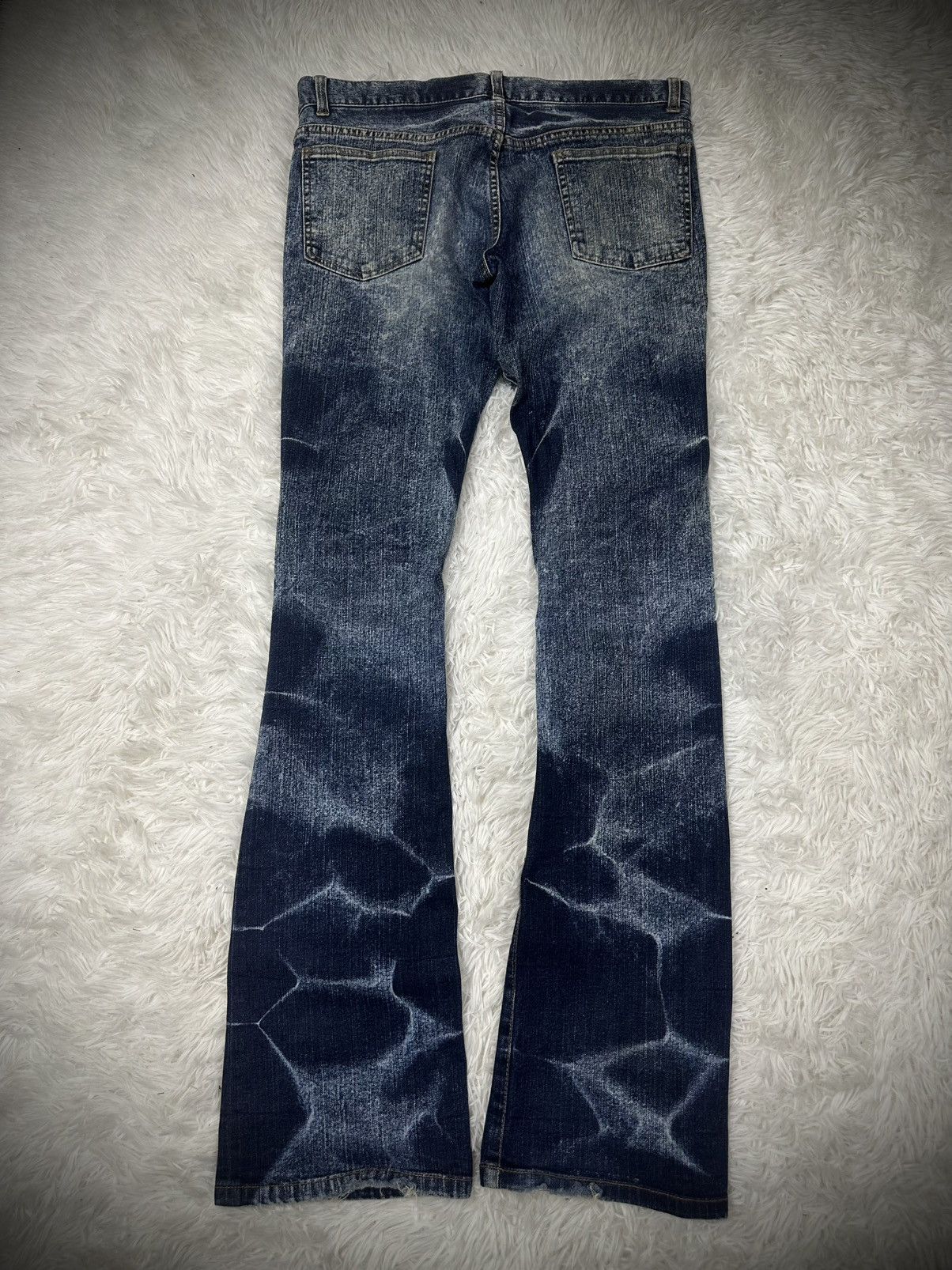 Japanese Brand 💥rare💥 2000s schlussel whiskers flare denim jeans Size US 32 / EU 48 - 6 Thumbnail