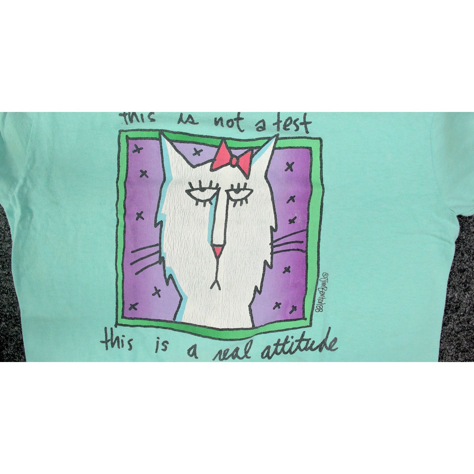 Vintage Vintage 1988 Jim Benton Single Stitch "Attitude Cat" Tee Size L / US 10 / IT 46 - 14 Thumbnail
