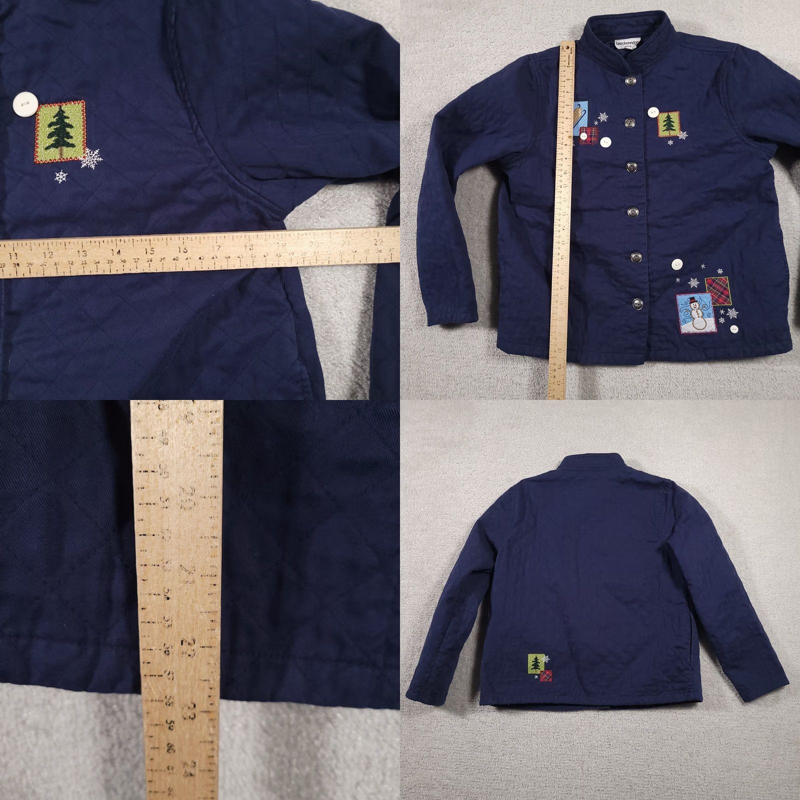 Vintage Breckenridge Shirt Button Up Quilted Women's PM Petites Blue Embroidered Winter Size M / US 6-8 / IT 42-44 - 8 Thumbnail