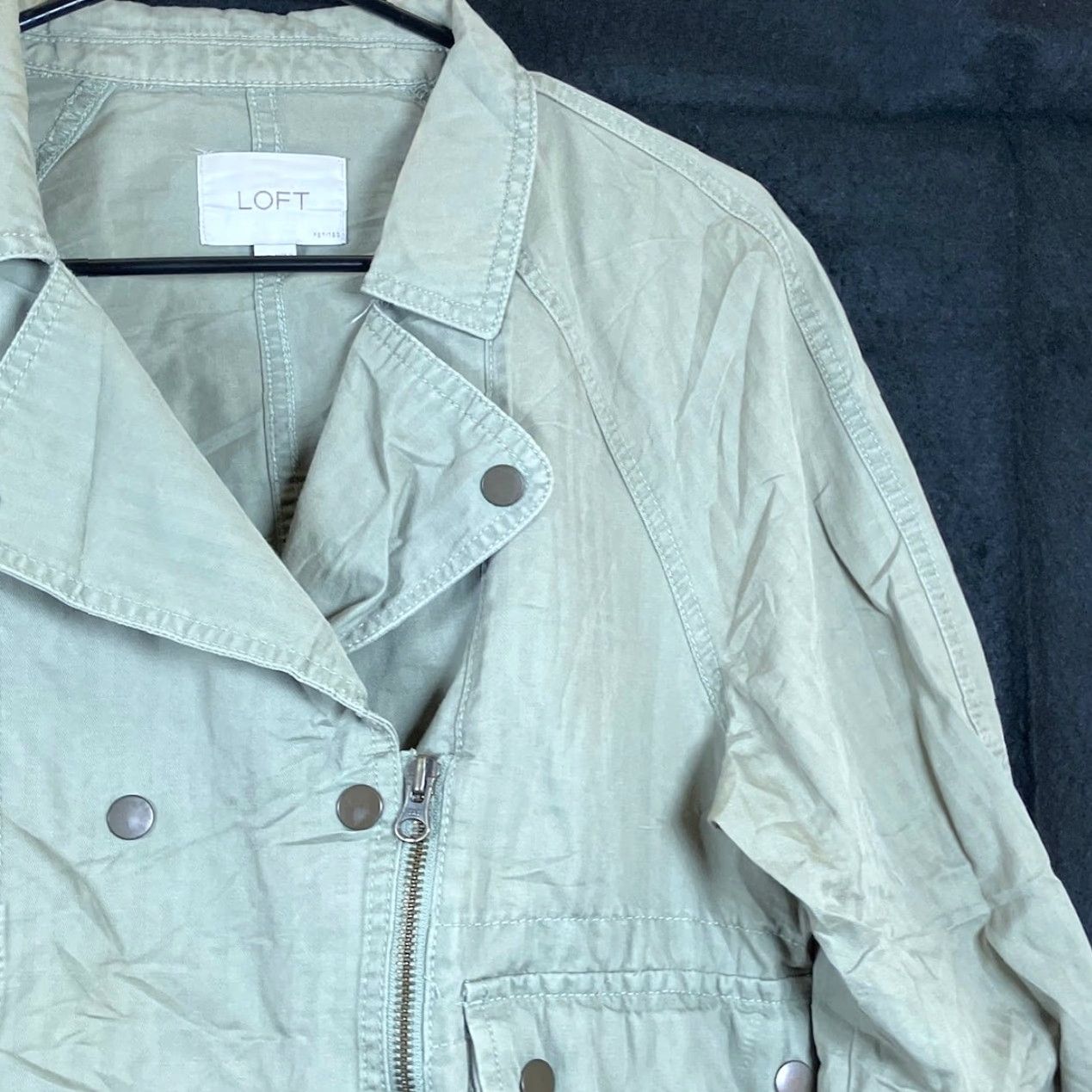 Loft VINTAGE Loft Womens Jacket Green Button Up Blazer Cropped Long Sleeve Linen Blend MP Size M / US 6-8 / IT 42-44 - 5 Thumbnail