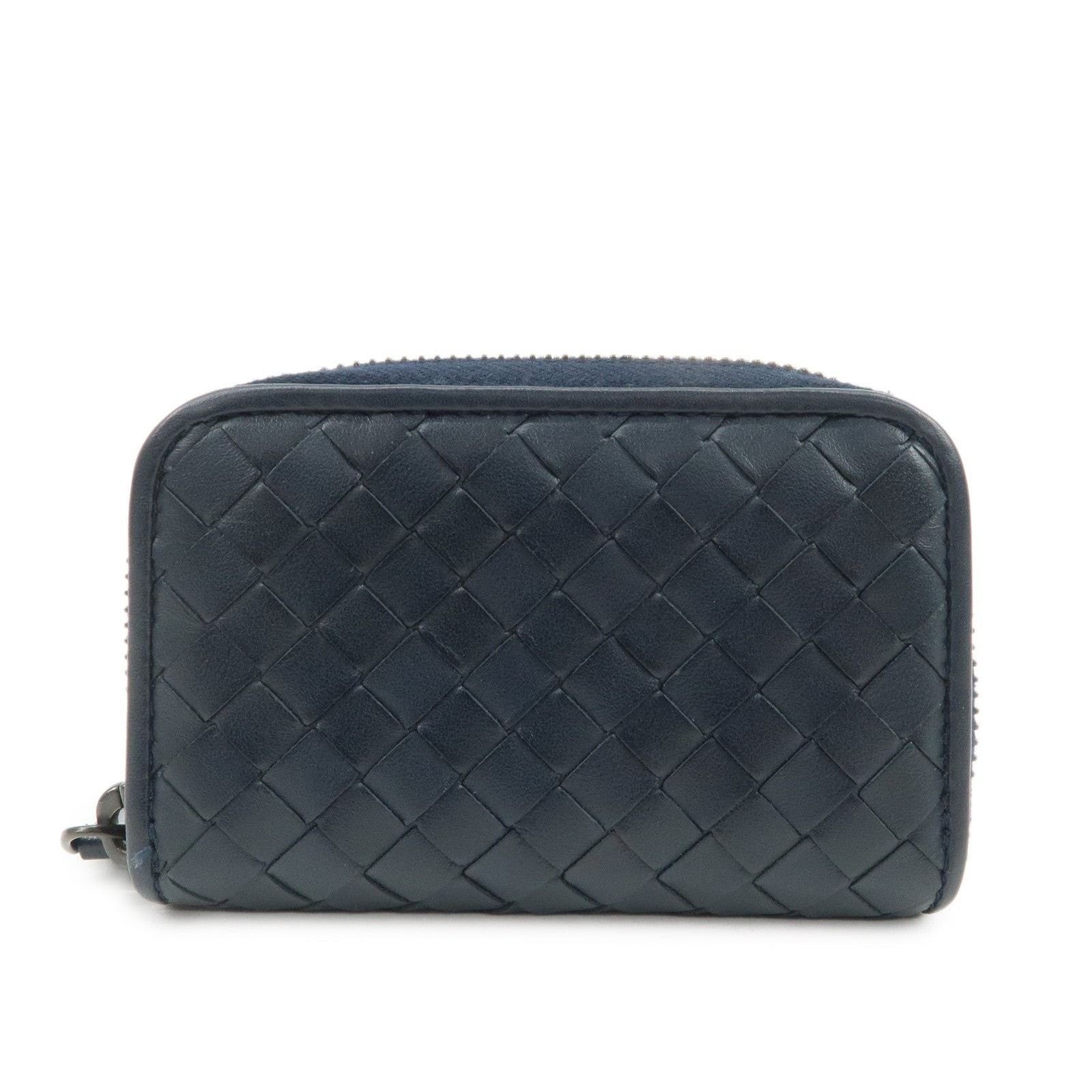 Bottega Veneta Bottega Veneta Intrecciato Lambskin Coin Purse Navy Size ONE SIZE - 1 Thumbnail