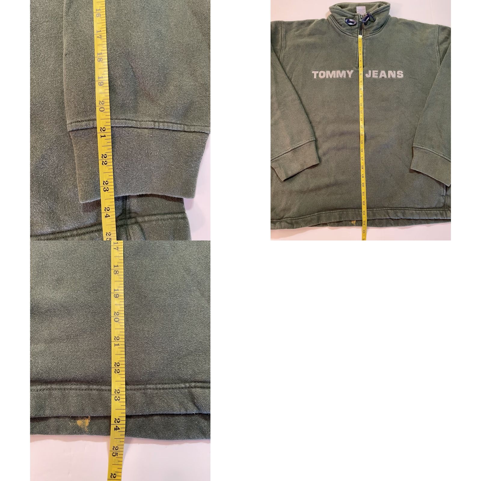 Tommy Hilfiger VINTAGE Tommy Hilfiger Tommy Jeans Pullover 1/4 Zip Sweater Shirt Mens 2XL Green 90s Size US XXL / EU 58 / 5 - 8 Thumbnail