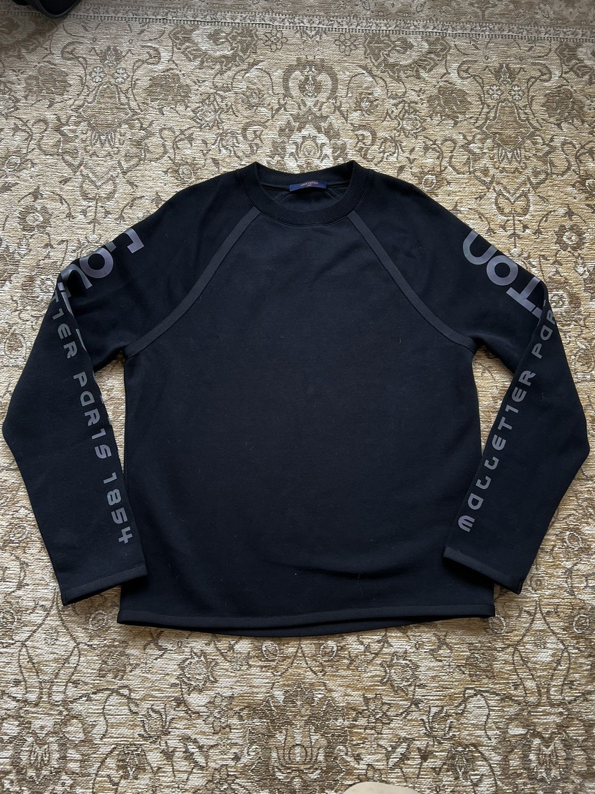 image of Louis Vuitton Reflective Arm Sweater X Kim Jones in Black, Men's (Size 2XL)