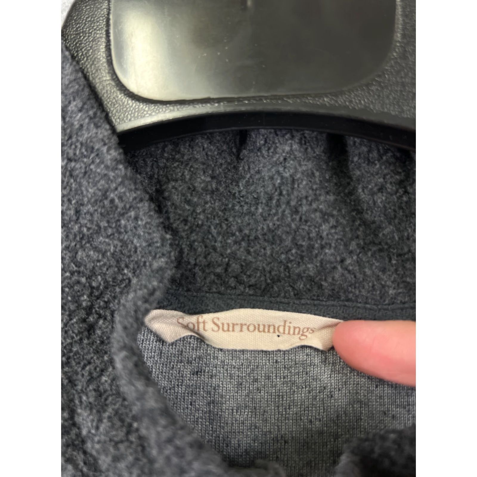 Soft Surroundings Soft Surroundings Womens Sweater M Gray 1/4 Zip Button Cotton Blend Long Sleeves Mock Neck Vintage: No Size M / US 6-8 / IT 42-44 - 4 Thumbnail