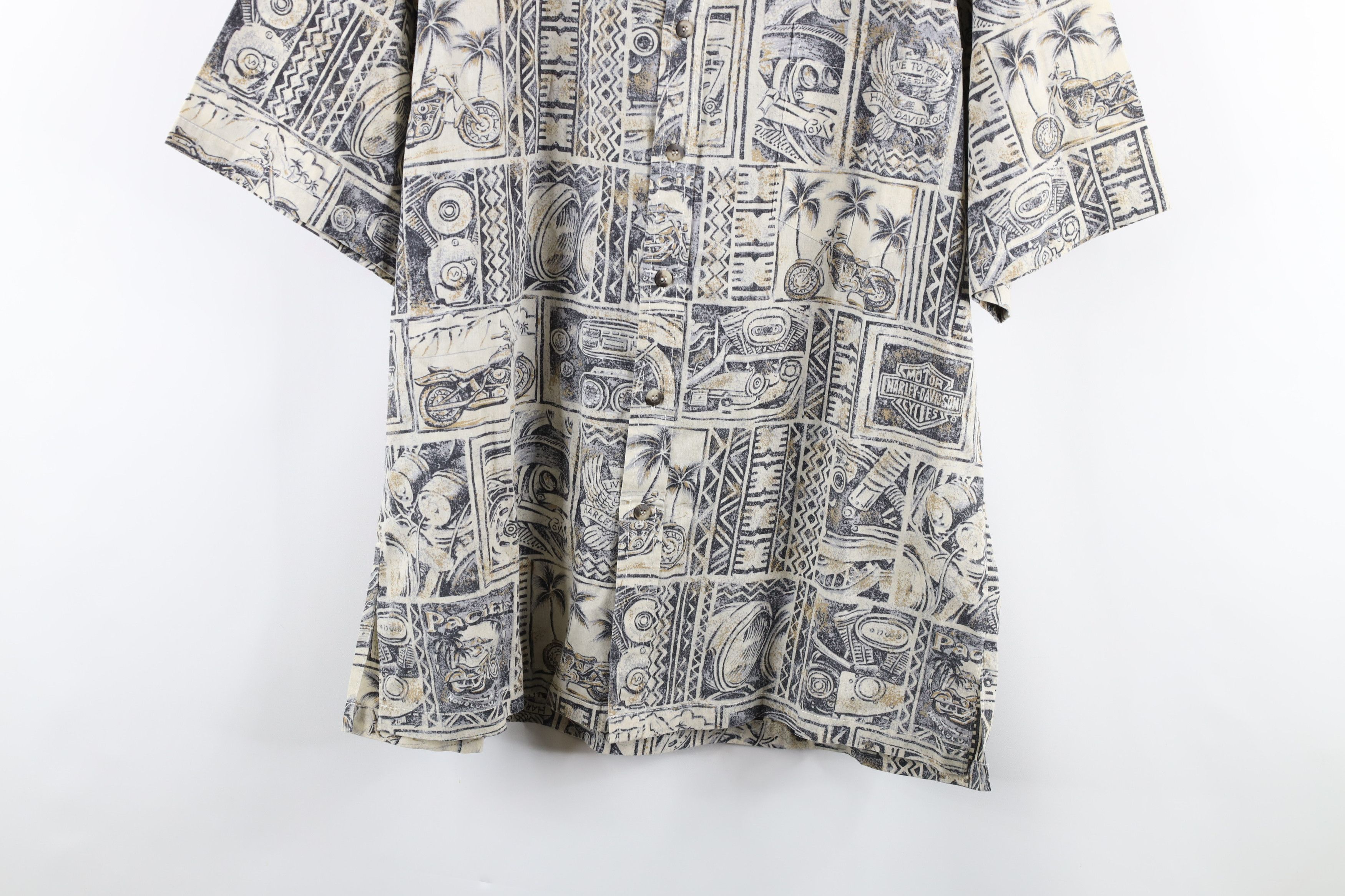 Harley Davidson Vintage 90s Harley Davidson Print Hawaiian Button Shirt USA Size US XL / EU 56 / 4 - 3 Thumbnail