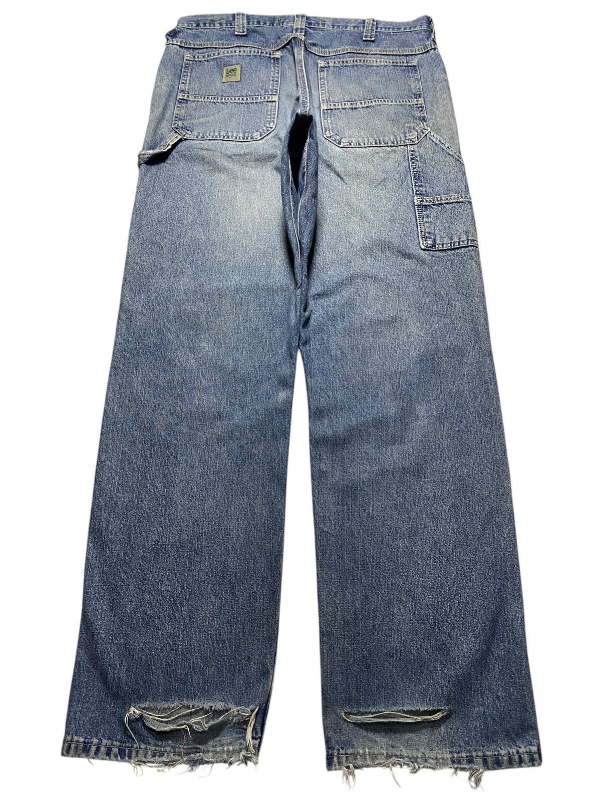 Lee Vintage Lee Carpenter Light Wash Distressed Loose Pants Size US 35 - 2 Thumbnail