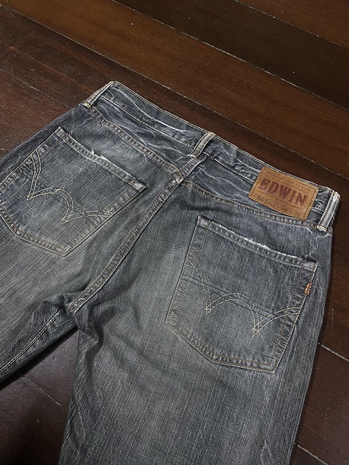 Edwin Vintage Edwin 505 BXX Selvedge FLARE JEANS THUNDER Size US 33 - 17 Thumbnail